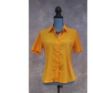 NEW Christopher & Banks Orange Short Sleeve Blouse